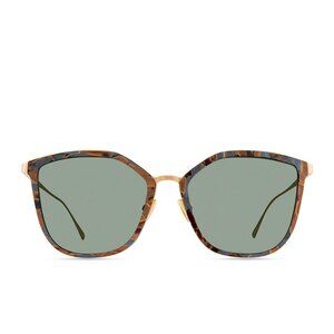 Marble Nicole Sunglasses Oversized Square Frame Grey Marble / Brown Gradient Len